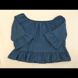 Denim Off the Shoulder Shirt